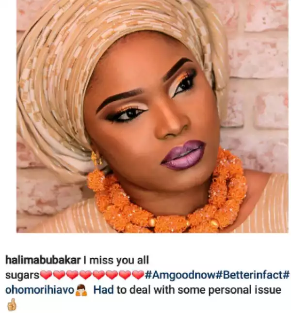 Actress Halima Abubakar Returns To Instagram Barely One Month After Exit